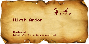 Hirth Andor névjegykártya